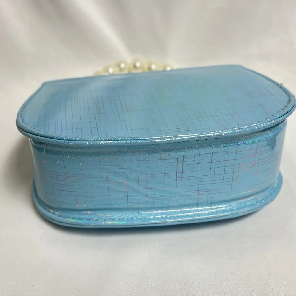 Cinnamoroll Blue Handbag with Pearl Handle,NIB, crossbody strap incl.,